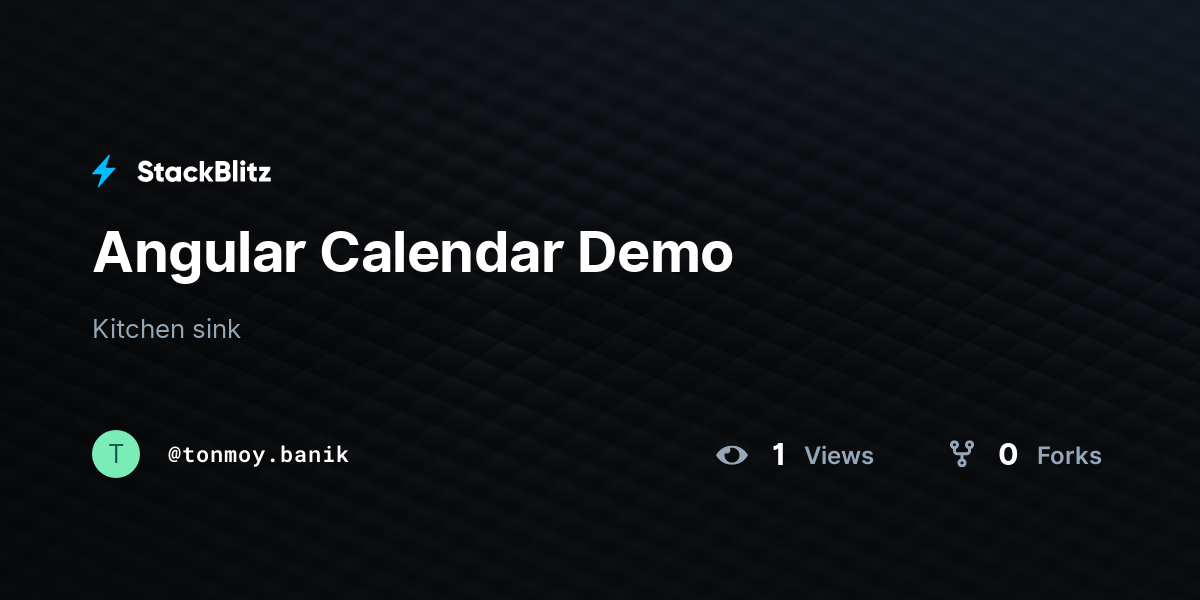 Angular Calendar Demo - StackBlitz