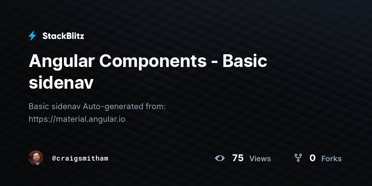 Angular Components - Basic sidenav - StackBlitz