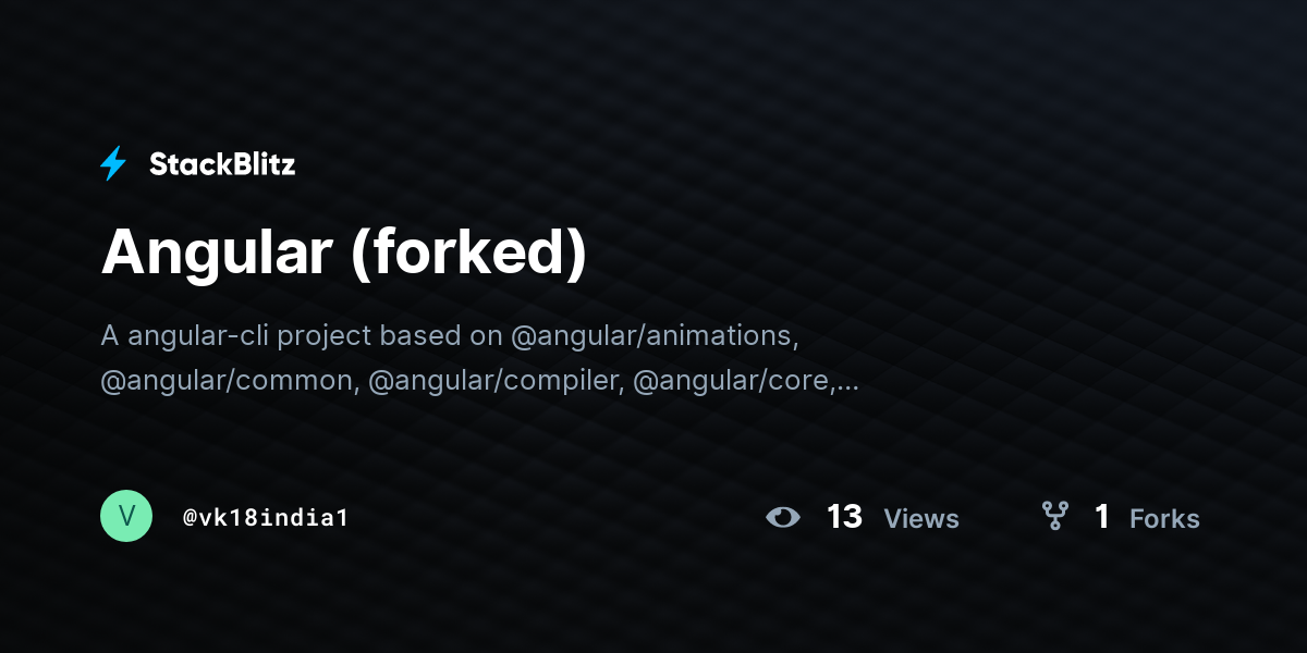 Angular (forked) - StackBlitz