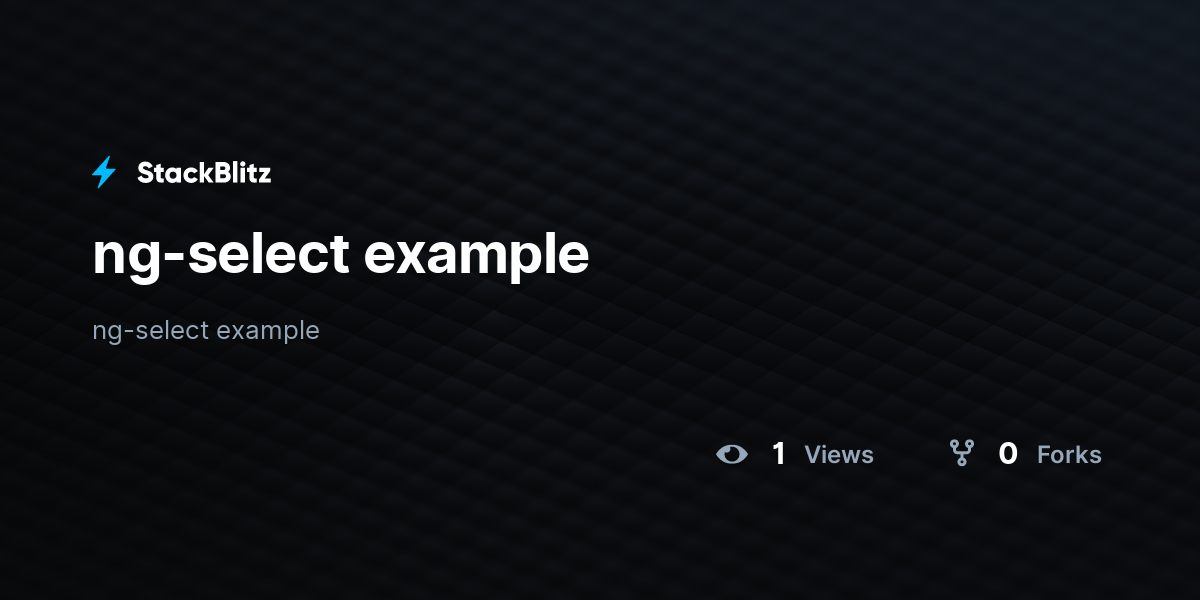 ng-select example - StackBlitz
