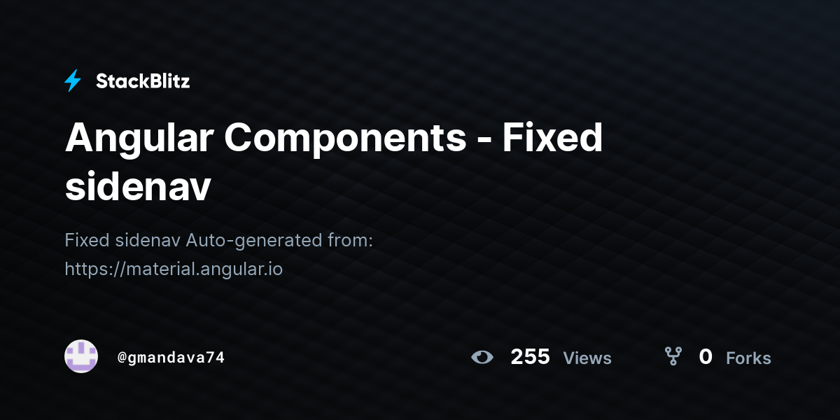 Angular Components - Fixed sidenav - StackBlitz