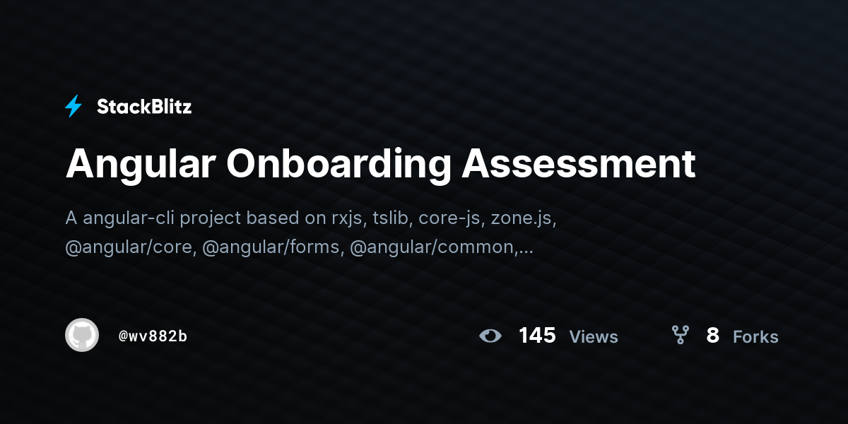 Angular Onboarding Assessment - StackBlitz