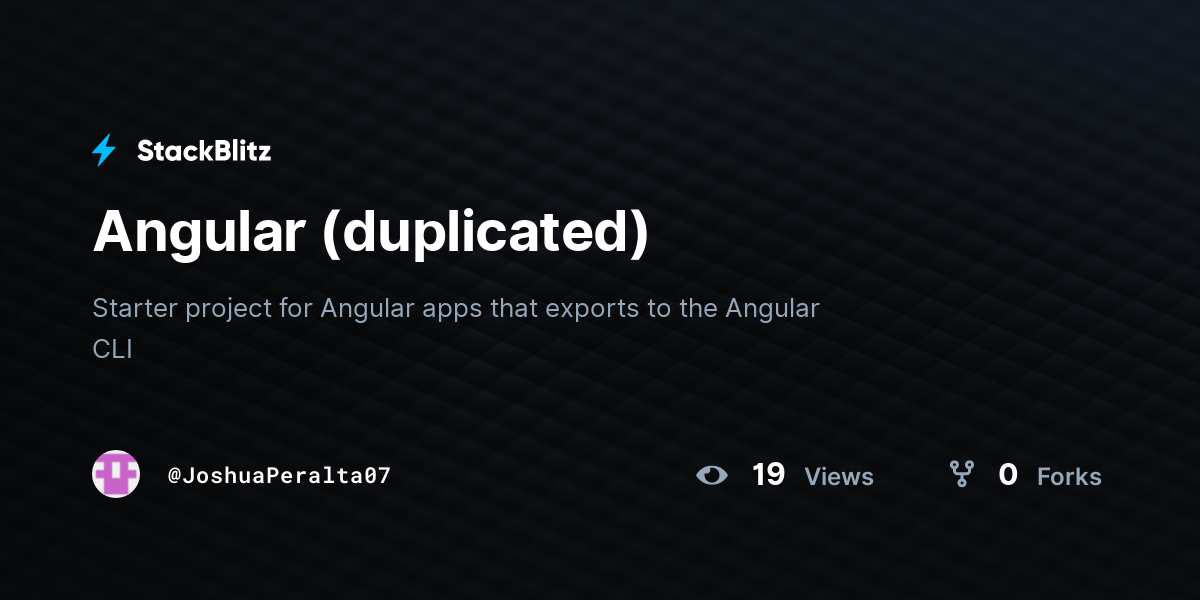 Angular (duplicated) - StackBlitz