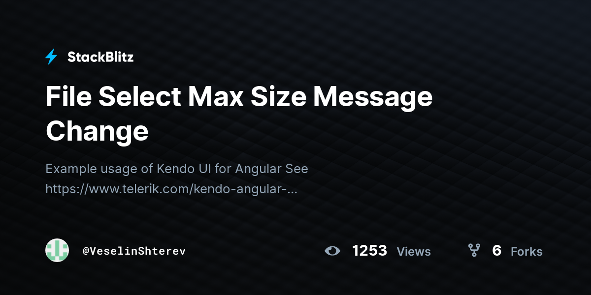 File Select Max Size Message Change - StackBlitz