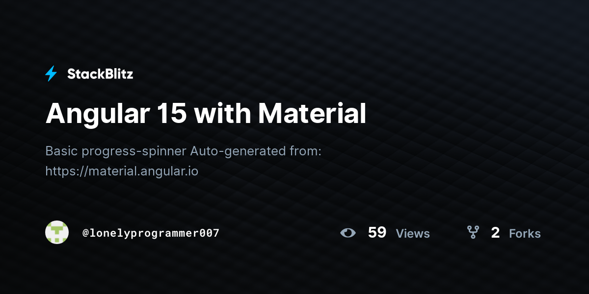 Angular 15 with Material - StackBlitz