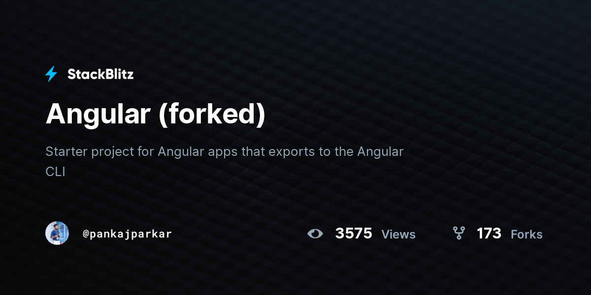 Angular (forked) - StackBlitz
