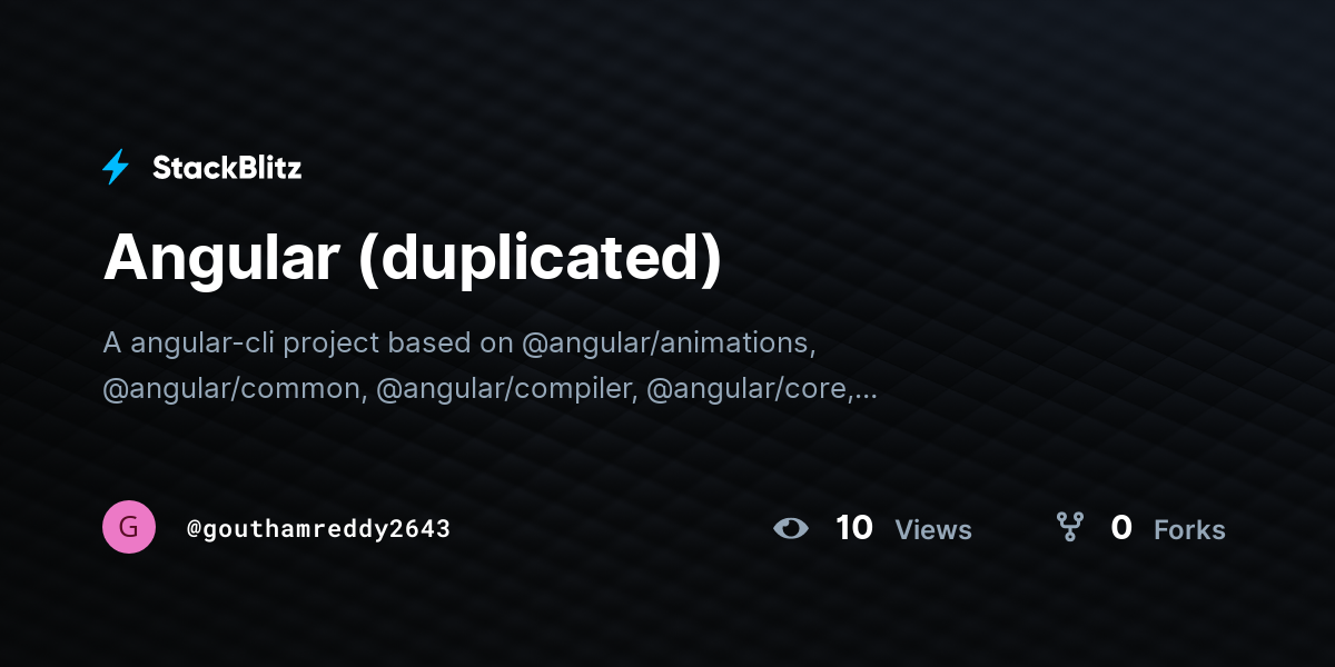 Angular (duplicated) - StackBlitz