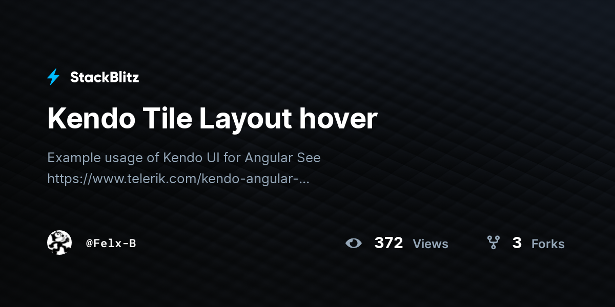 Kendo Tile Layout hover - StackBlitz