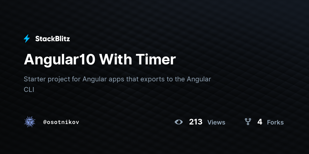 Angular10 With Timer - StackBlitz