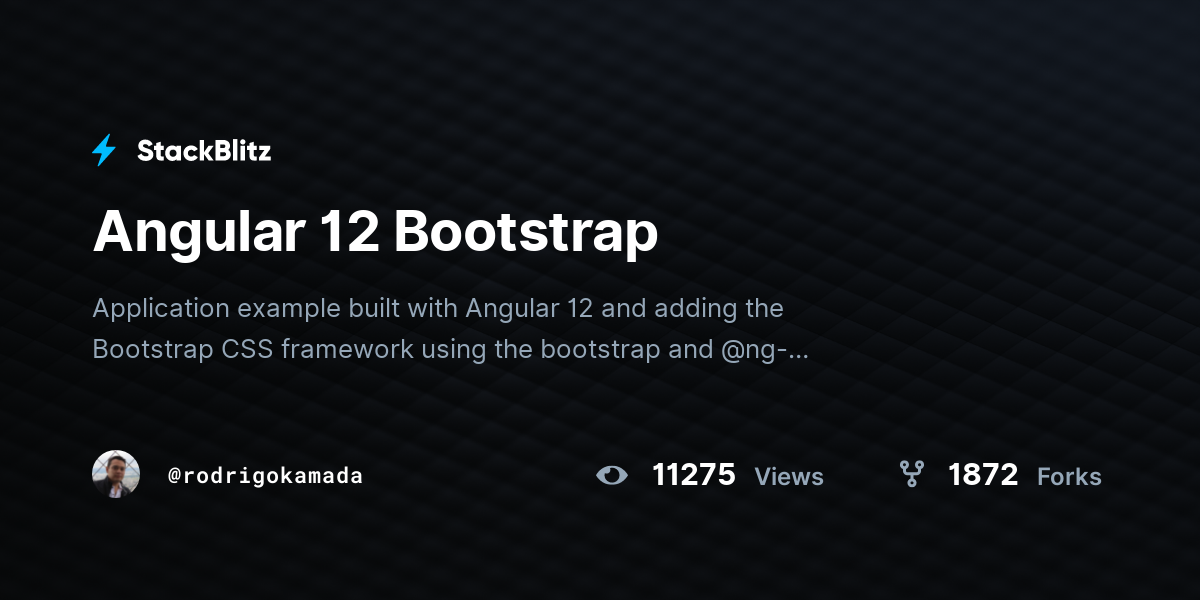Angular 12 Bootstrap - StackBlitz