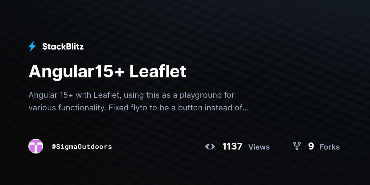 Angular15+ Leaflet - StackBlitz