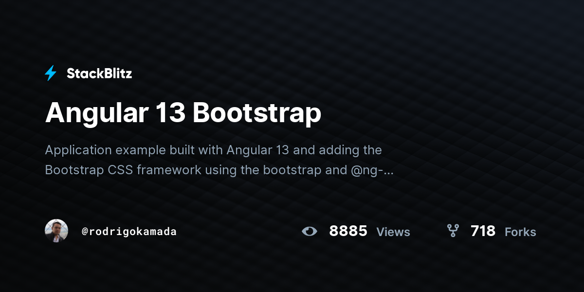 Angular 13 Bootstrap StackBlitz