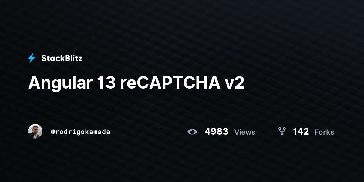 Angular 13 reCAPTCHA v2 - StackBlitz