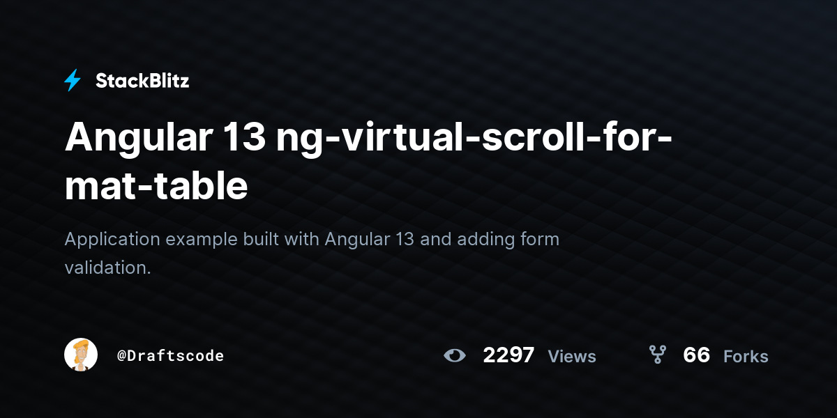 Angular 13 ng-virtual-scroll-for-mat-table - StackBlitz