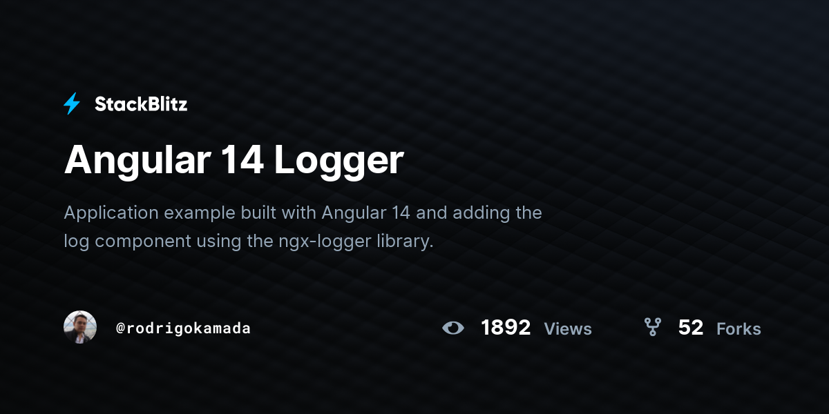 Angular 14 Logger - StackBlitz