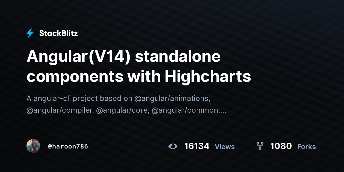 Angular(V14) standalone components with Highcharts - StackBlitz