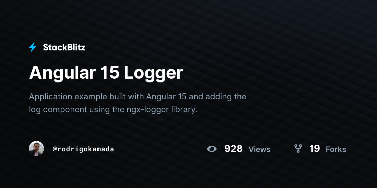 Angular 15 Logger - StackBlitz