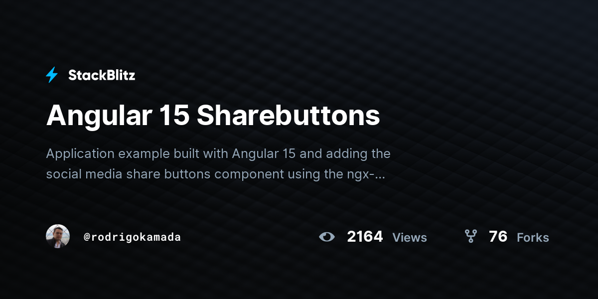 Angular 15 Sharebuttons StackBlitz