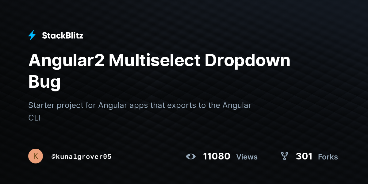 Angular2 Multiselect Dropdown Bug - StackBlitz