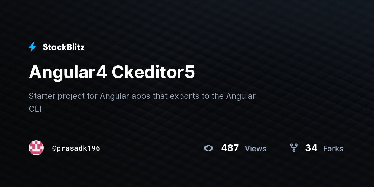 Angular4 Ckeditor5 - StackBlitz