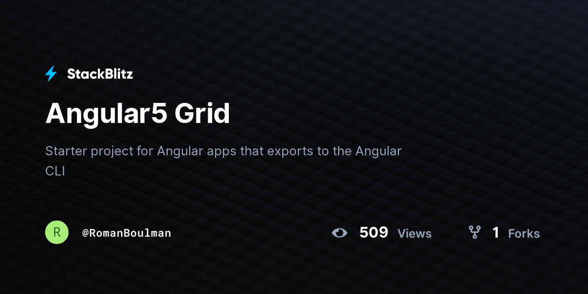 Angular5 Grid - StackBlitz