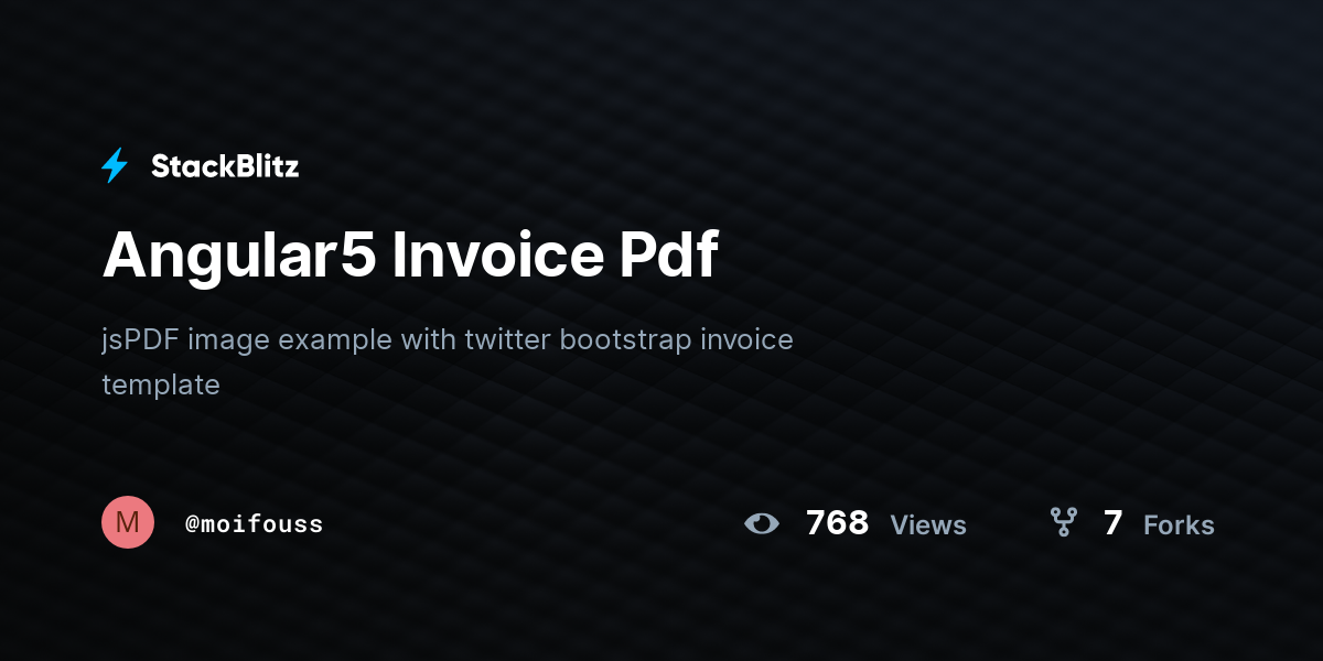 Angular5 Invoice Pdf - StackBlitz