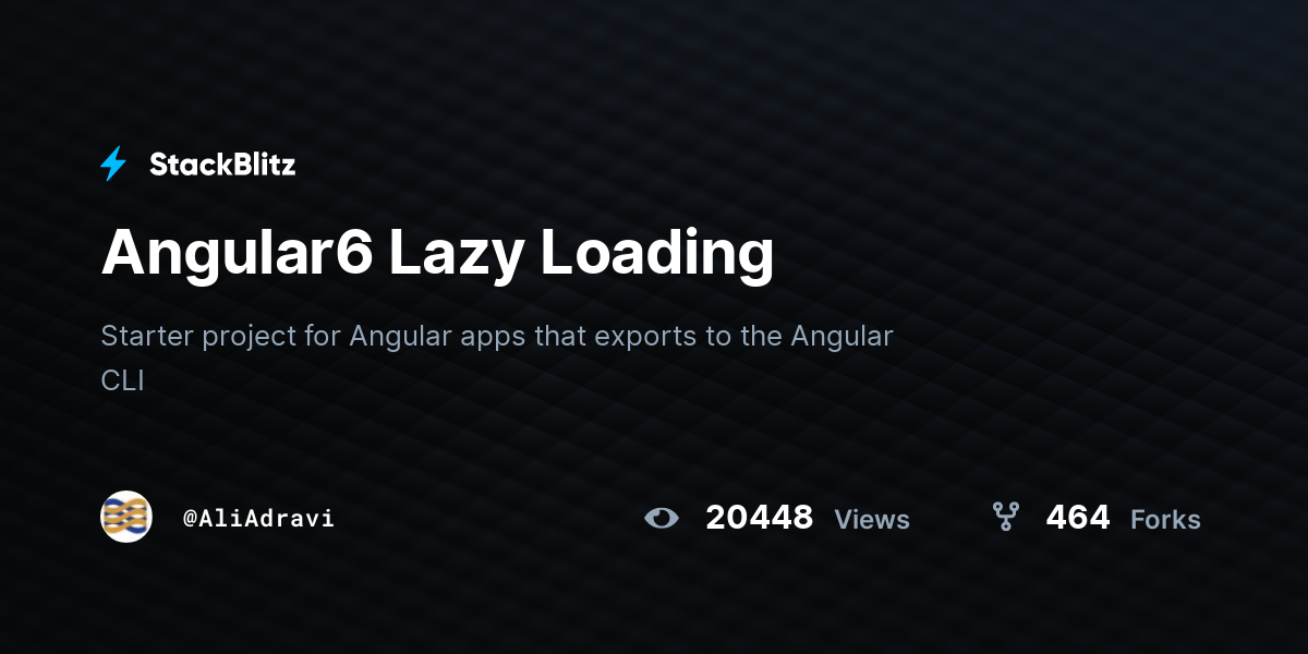 Angular6 Lazy Loading - StackBlitz
