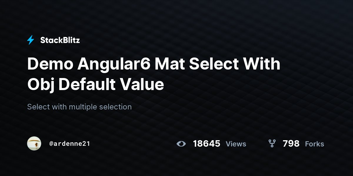 demo-angular6-mat-select-with-obj-default-value-stackblitz
