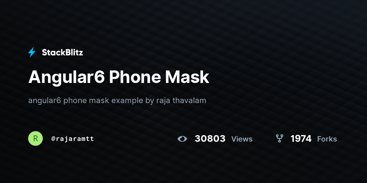Angular6 Phone Mask - StackBlitz