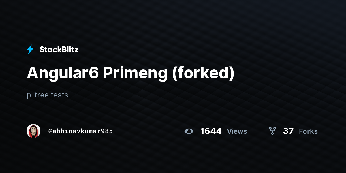 Angular6 Primeng (forked) - StackBlitz