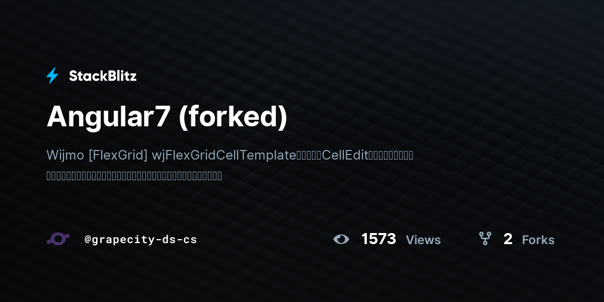 Angular7 (forked) - StackBlitz