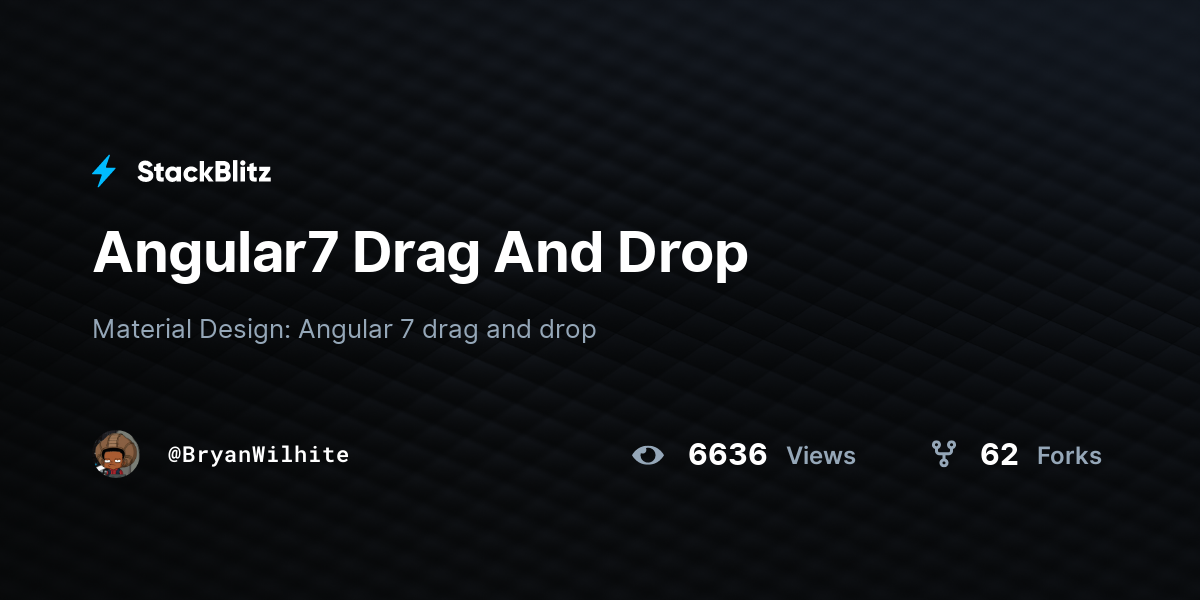 Angular7 Drag And Drop - StackBlitz