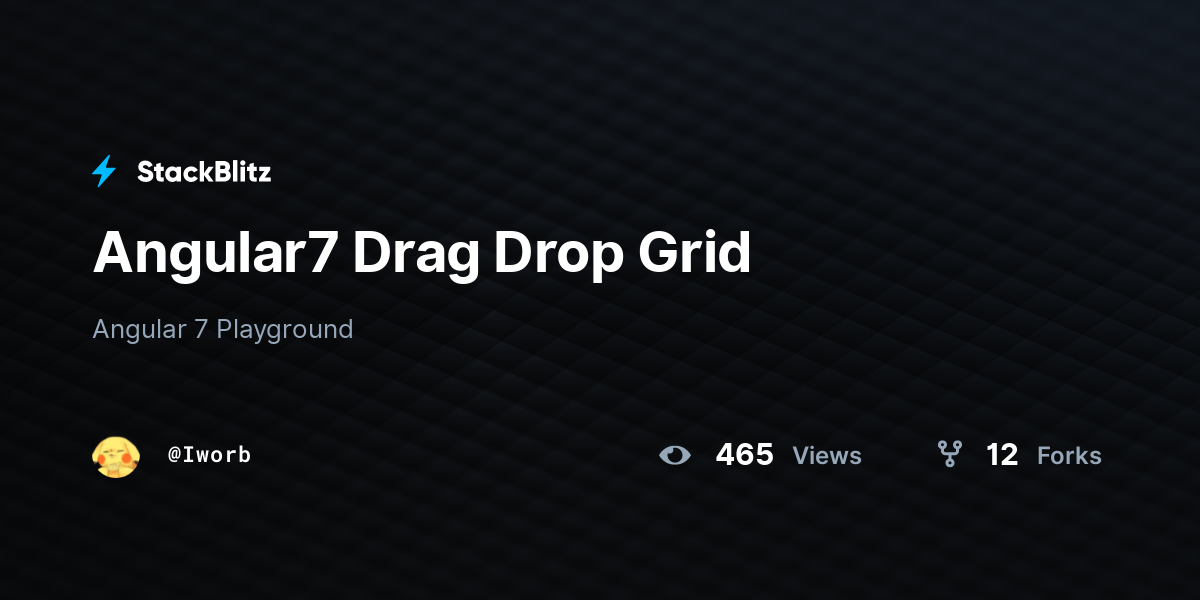 Angular7 Drag Drop Grid - StackBlitz