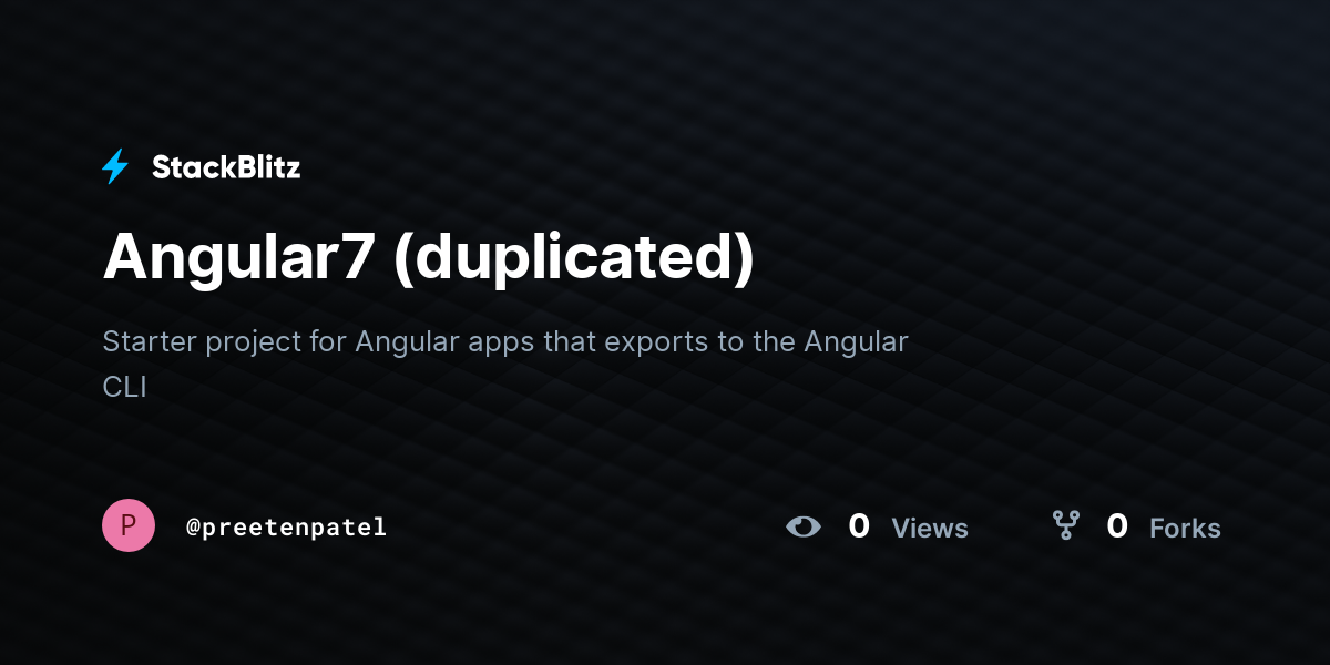Angular7 (duplicated) - StackBlitz