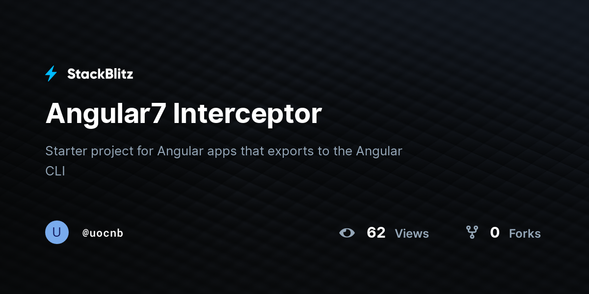 Angular7 Interceptor - StackBlitz