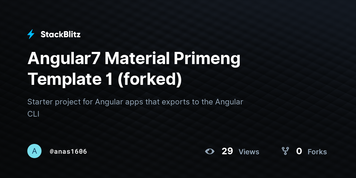 Angular7 Material Primeng Template 1 (forked) - StackBlitz