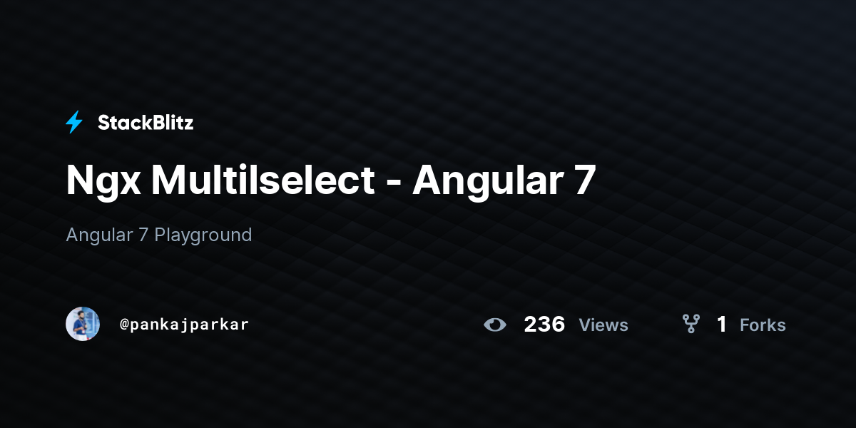 Ngx Multilselect - Angular 7 - StackBlitz