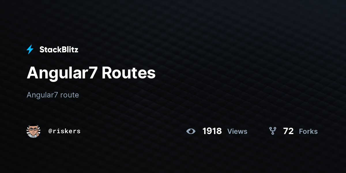 Angular7 Routes - StackBlitz