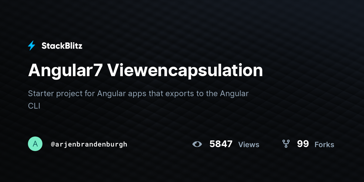 Angular7 Viewencapsulation - StackBlitz