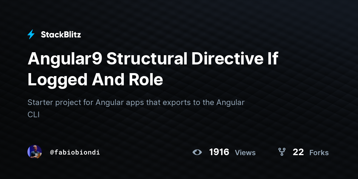 Angular9 Structural Directive If Logged And Role - StackBlitz