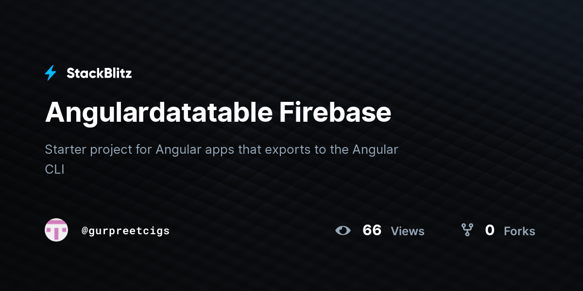 Angulardatatable Firebase - StackBlitz