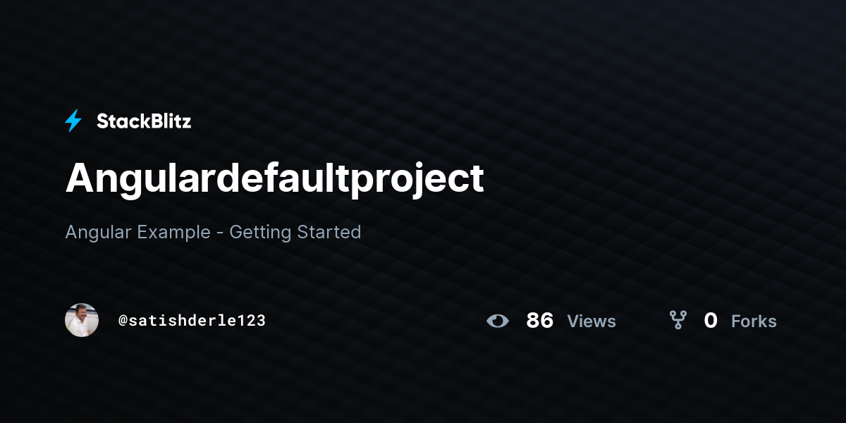 Angulardefaultproject - StackBlitz