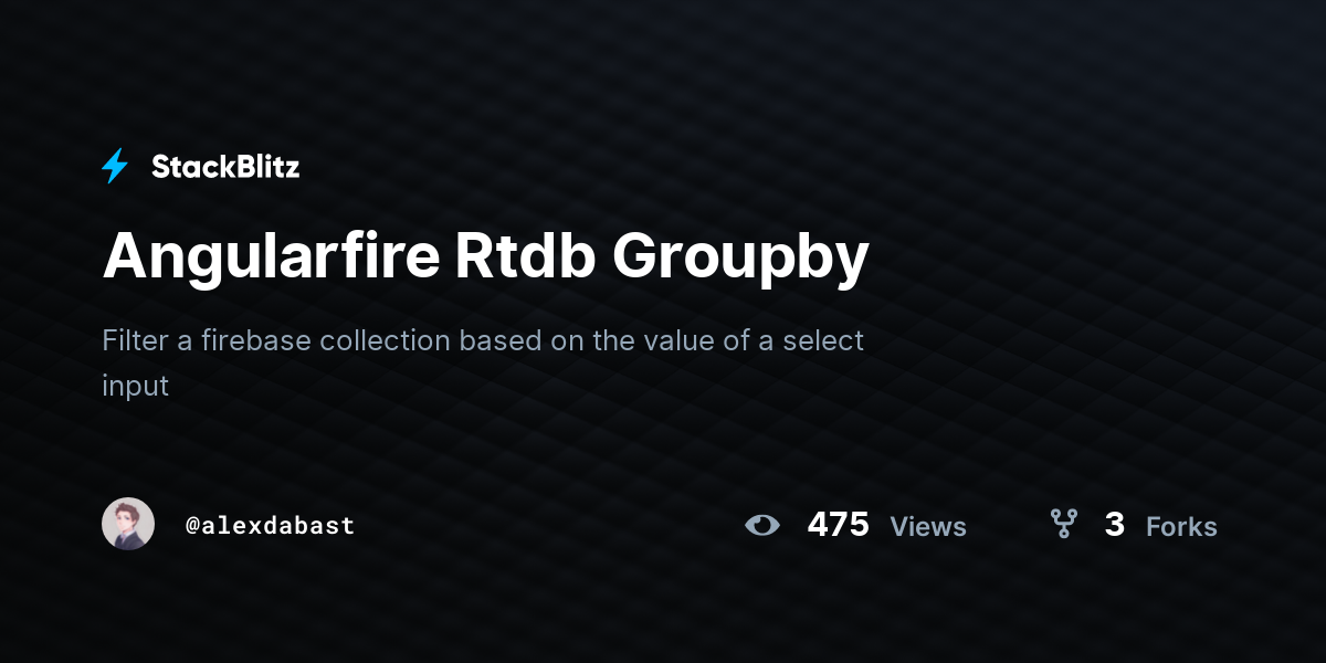 Angularfire Rtdb Groupby - StackBlitz