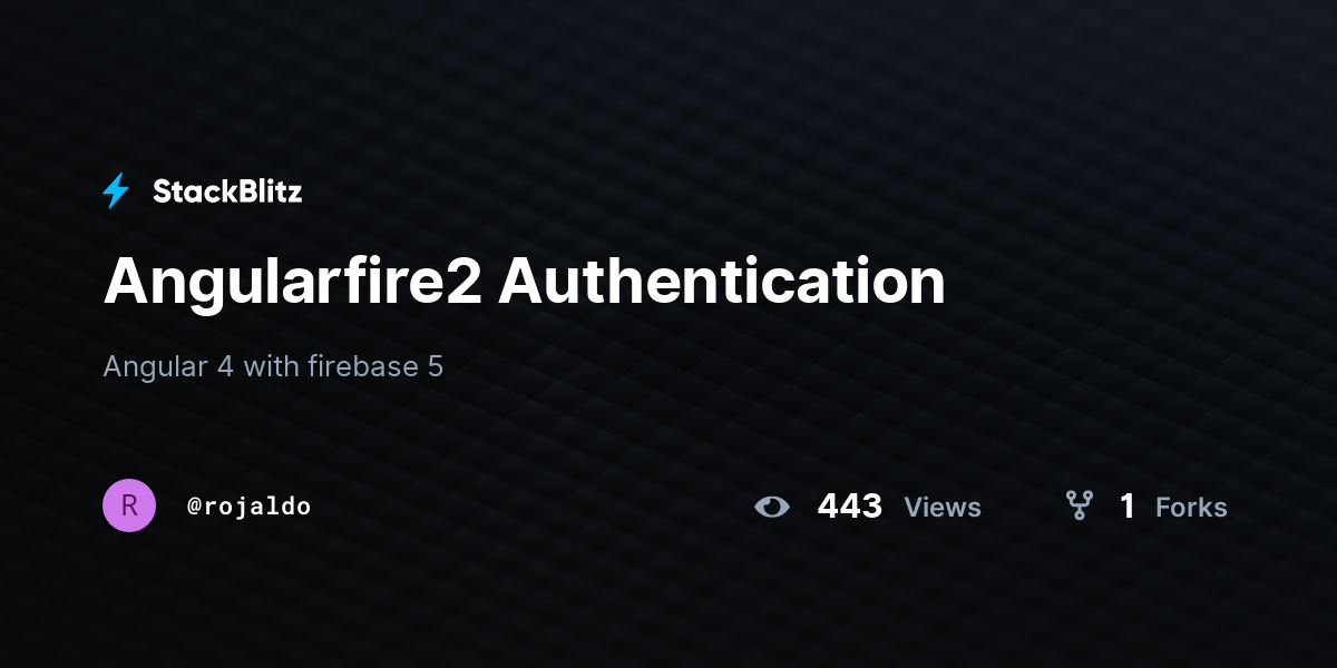 Angularfire2 Authentication - StackBlitz