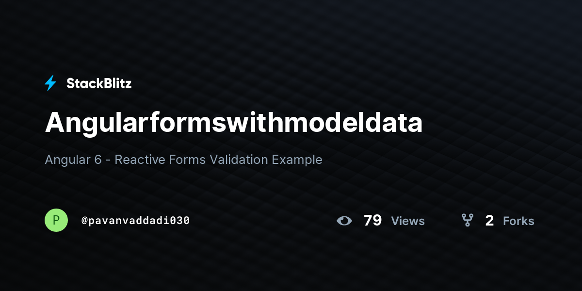 Angularformswithmodeldata - StackBlitz