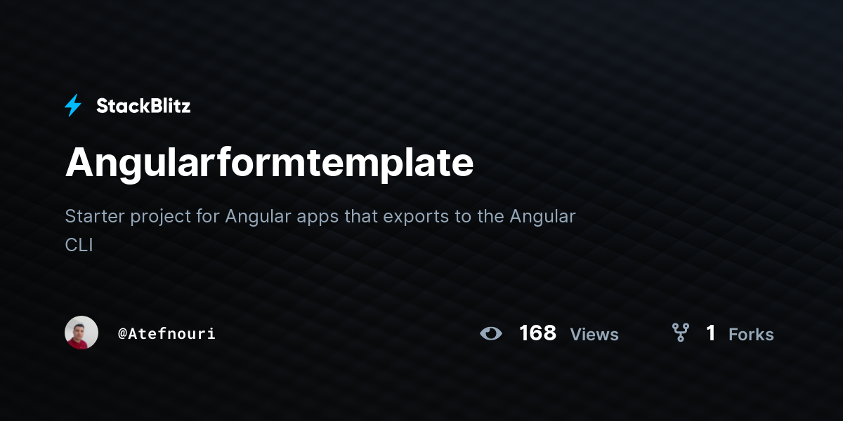 Angularformtemplate - StackBlitz