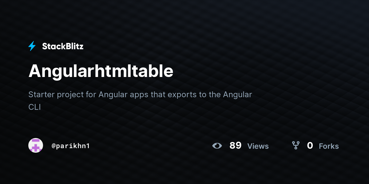 Angularhtmltable - StackBlitz