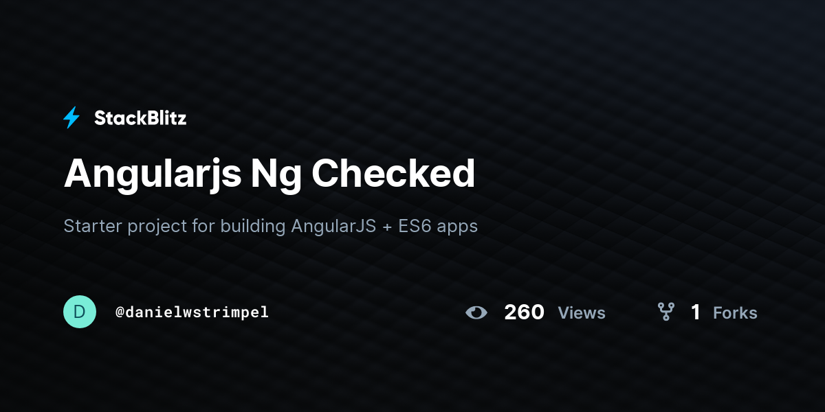 Angularjs Ng Checked - StackBlitz