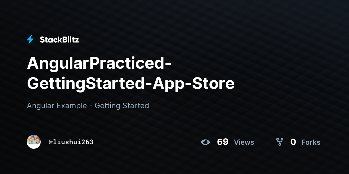 AngularPracticed-GettingStarted-App-Store - StackBlitz
