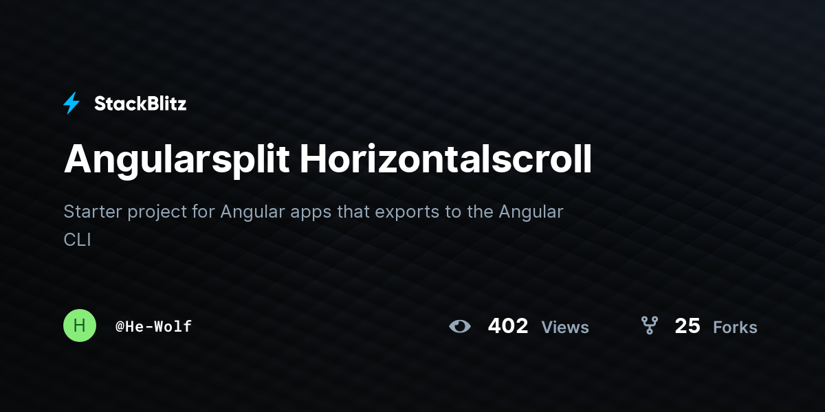 Angularsplit Horizontalscroll - StackBlitz